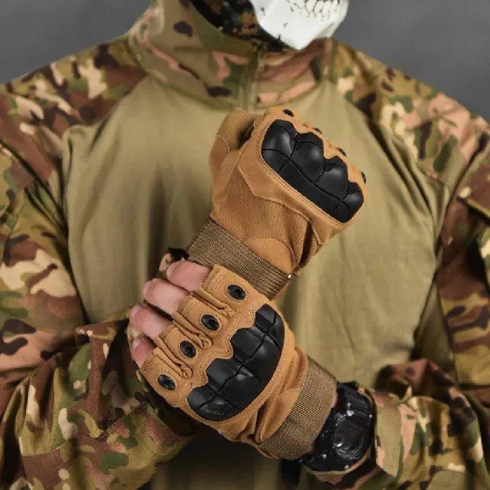 Fingerless Coyote Gloves Protection VT6011 (2)