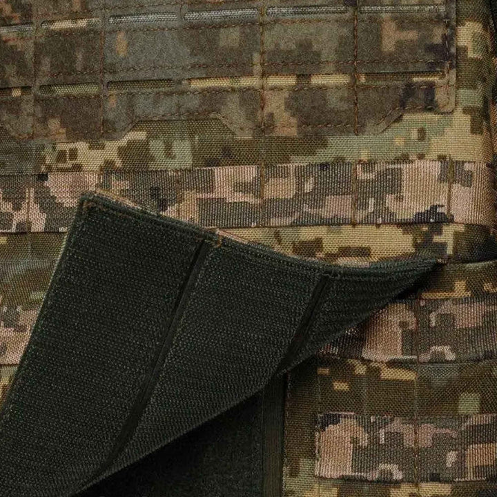 Hook and loop panel on military vest