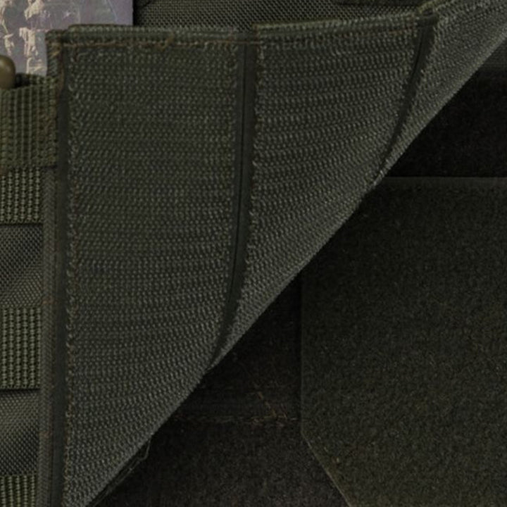Olive military vest with reinforced Velcro closure