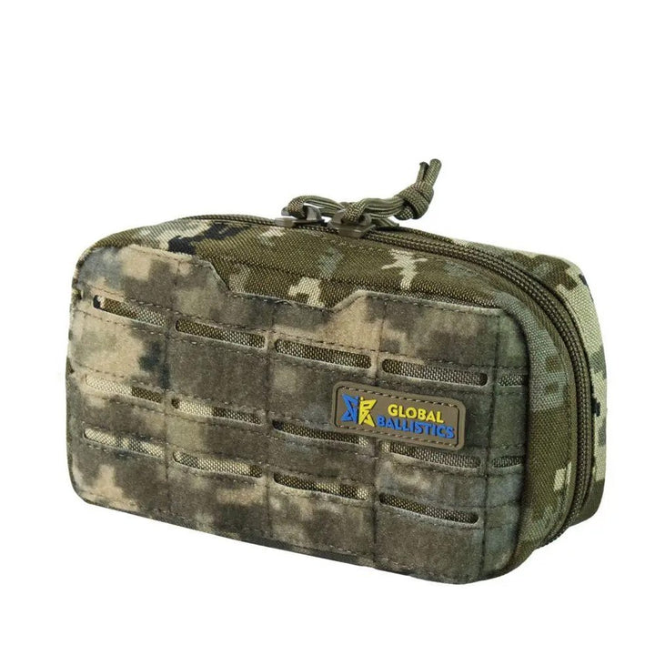Ukrainian pixel camouflage tactical admin pouch with LaserCut MOLLE panel and zippered utility compartment for tactical gear and accessories