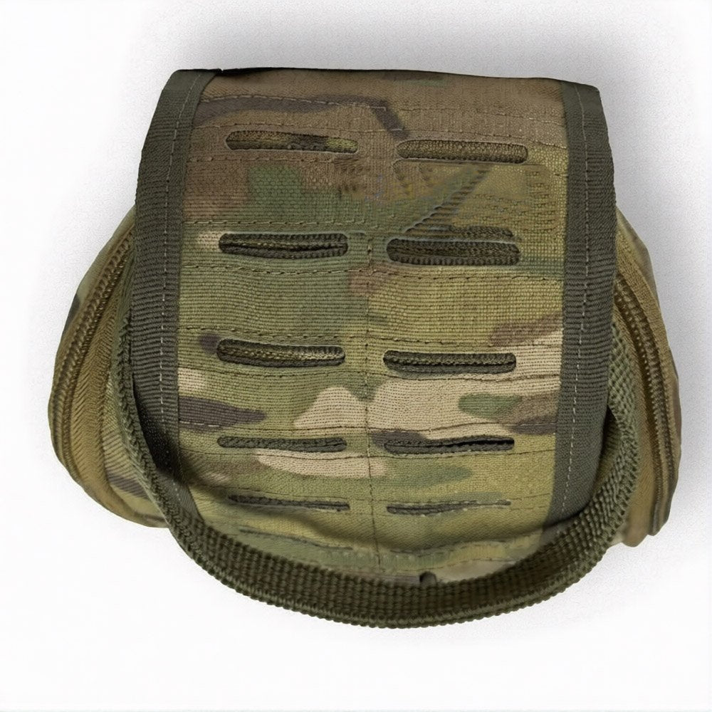 Rear side of multicam IFAK pouch with MOLLE mounting straps