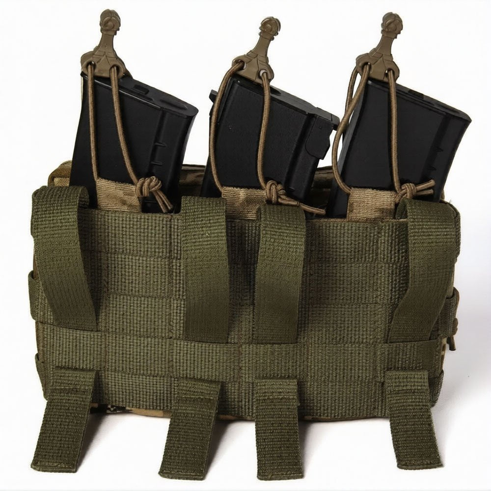 AK/AR Triple Magazine Pouch with Organizer - Pixel Utility MOLLE Pouch