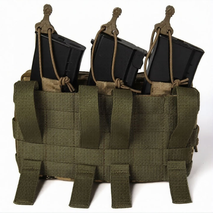AK/AR Triple Magazine Pouch with Organizer - Pixel Utility MOLLE Pouch
