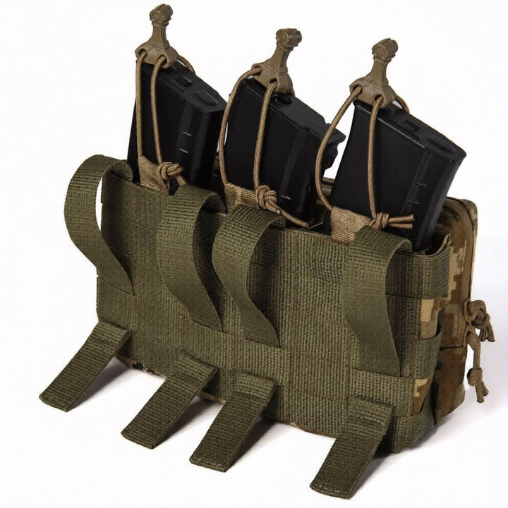 AK/AR Triple Magazine Pouch with Organizer - Pixel Utility MOLLE Pouch