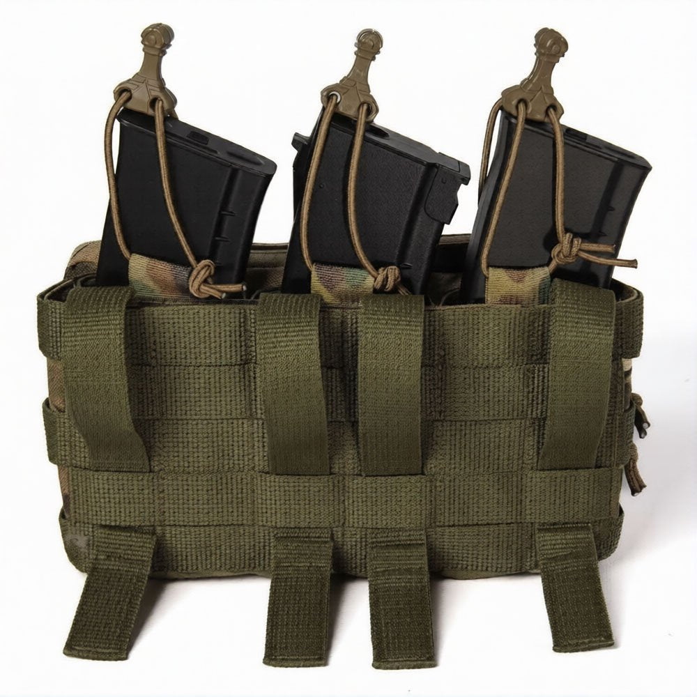 rear view multicam molle pouch with attachment straps for plate carrier