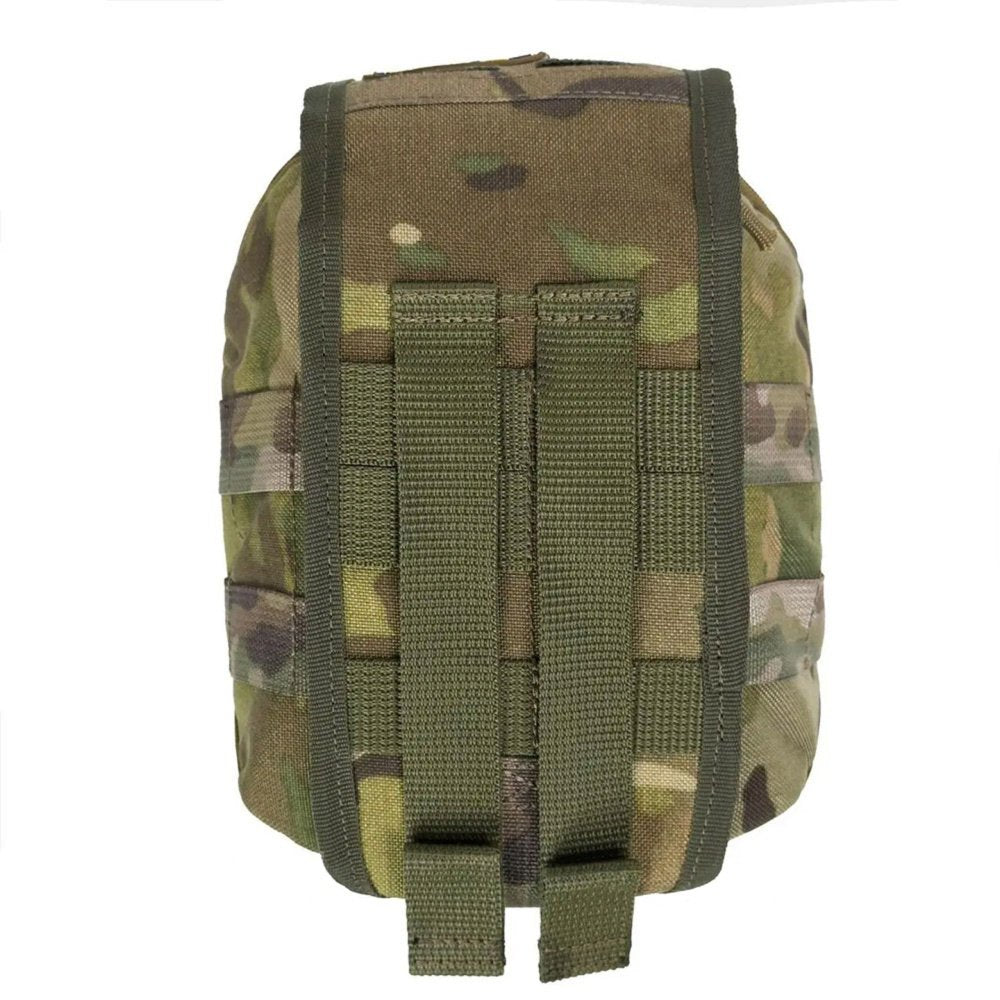 Top view of multicam IFAK pouch with laser-cut MOLLE panel