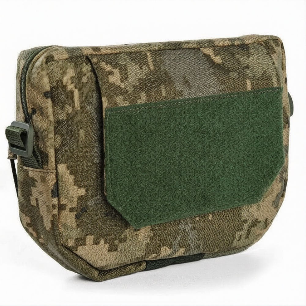 MM14 pixel plate carrier abdominal pouch with VELCRO attachment flap