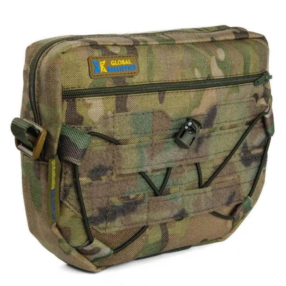 Multicam tactical utility pouch with MOLLE system and front zipper pocket