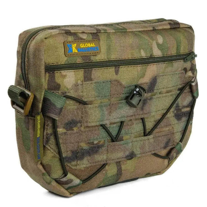 Multicam tactical utility pouch with MOLLE system and front zipper pocket