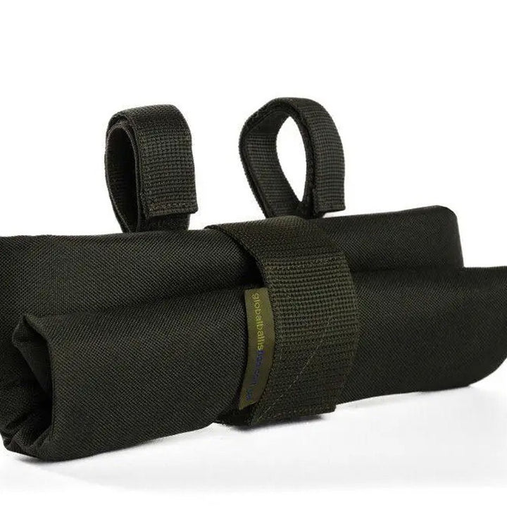 Folded olive tactical magazine pouch with elastic retention loops