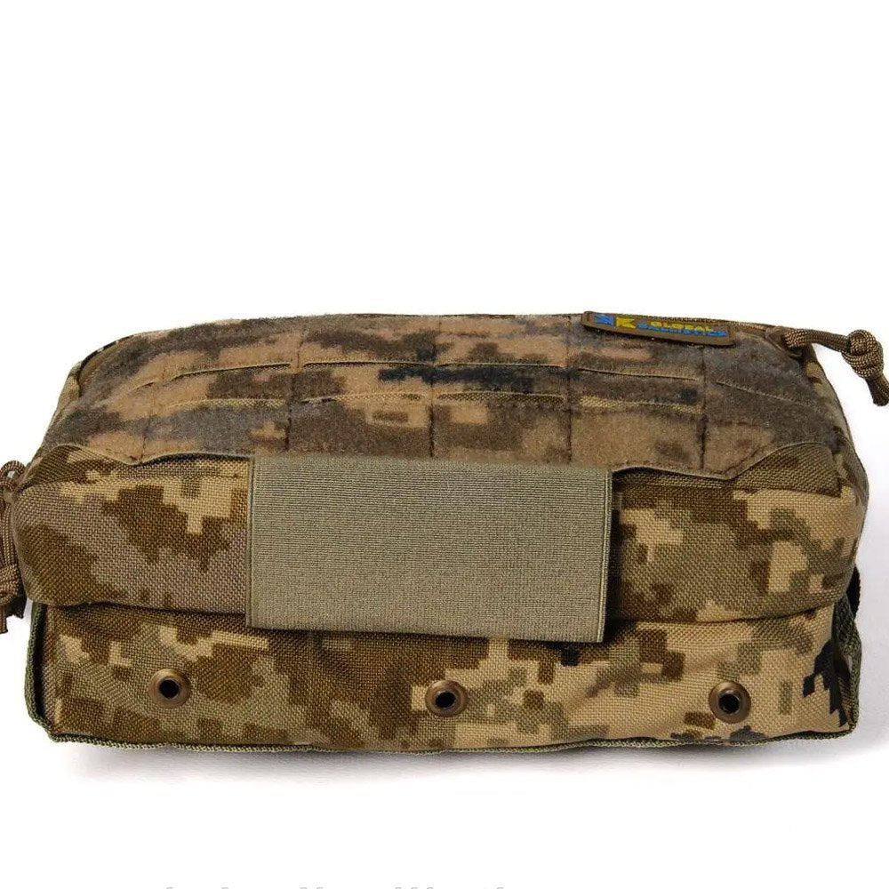 rear view molle pouch pixel camo with velcro panel and mounting system