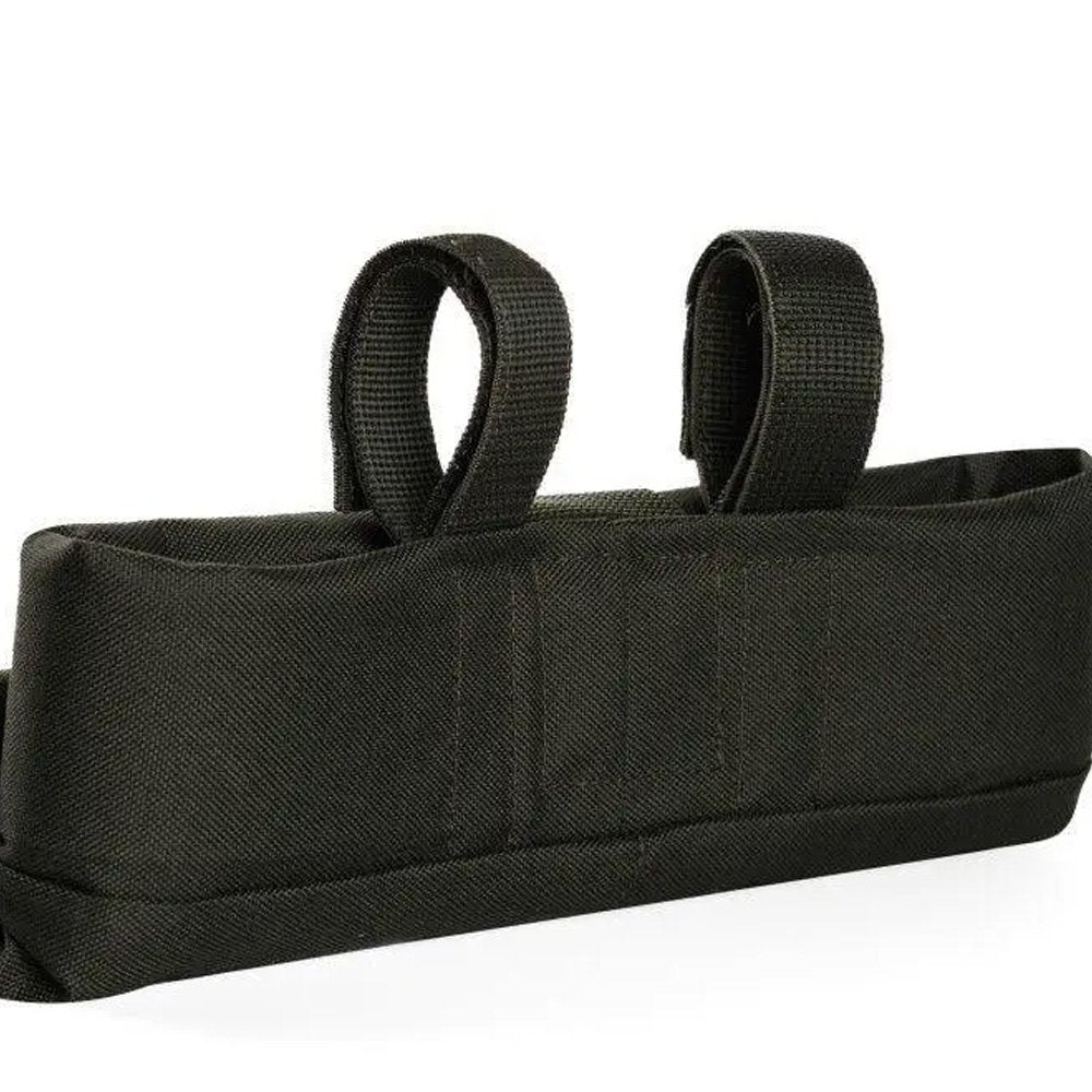 Side view of olive MOLLE magazine pouch for tactical gear systems