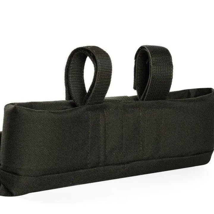 Side view of olive MOLLE magazine pouch for tactical gear systems