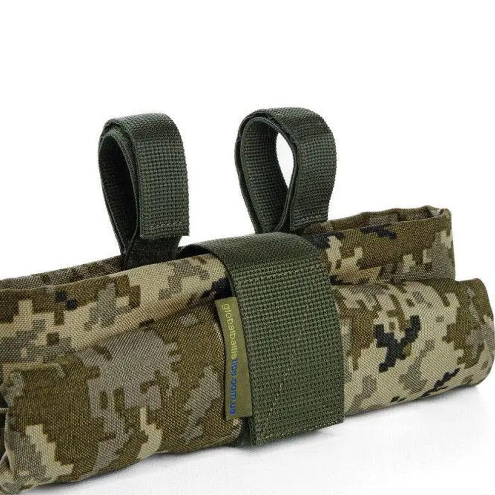 Folded MM14 pixel rifle mag pouch with elastic retention strap