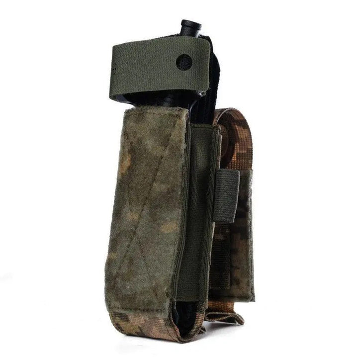 Side view of MM14 CAT tourniquet pouch with tourniquet partially visible
