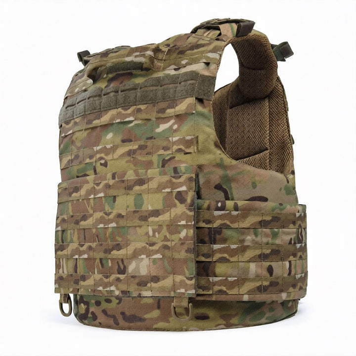 Multicam plate carrier vest back with MOLLE system