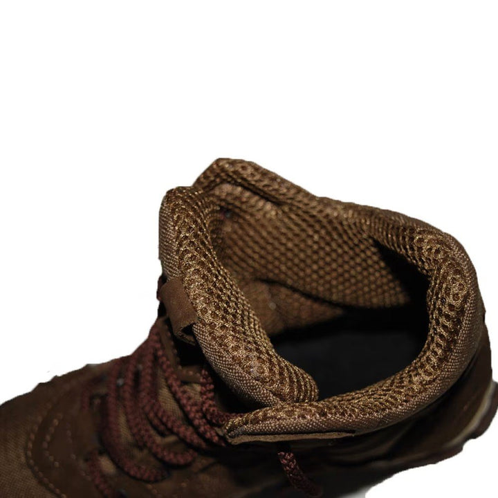 Alternate side view of the Ukrainian army boot, highlighting the mesh lining and durable stitching.