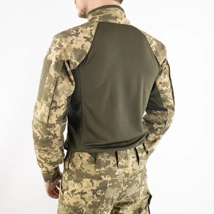 Rear view of Ukrainian Army UBACS Shirt in pixel camouflage