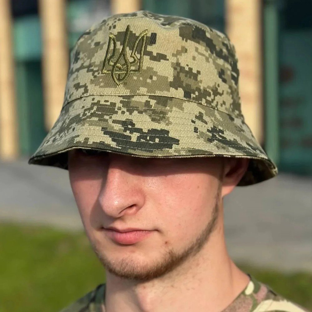 Ukrainian army panama with engraved trident