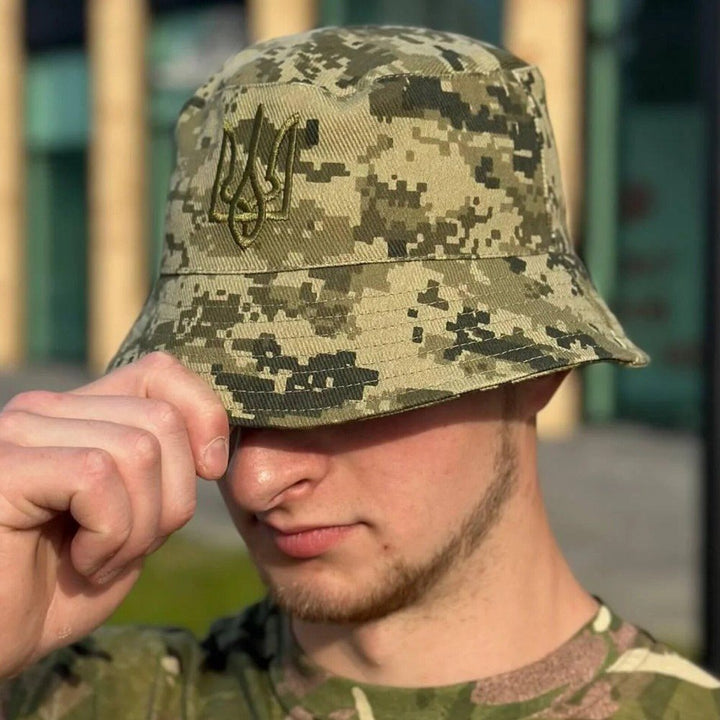 Ukrainian army panama with engraved trident2