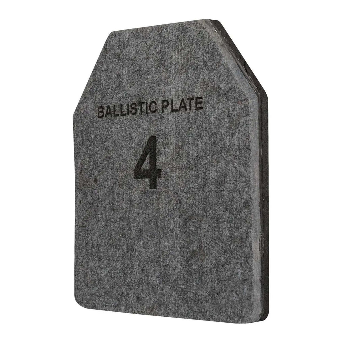 Angled view of Level IV steel ballistic plate