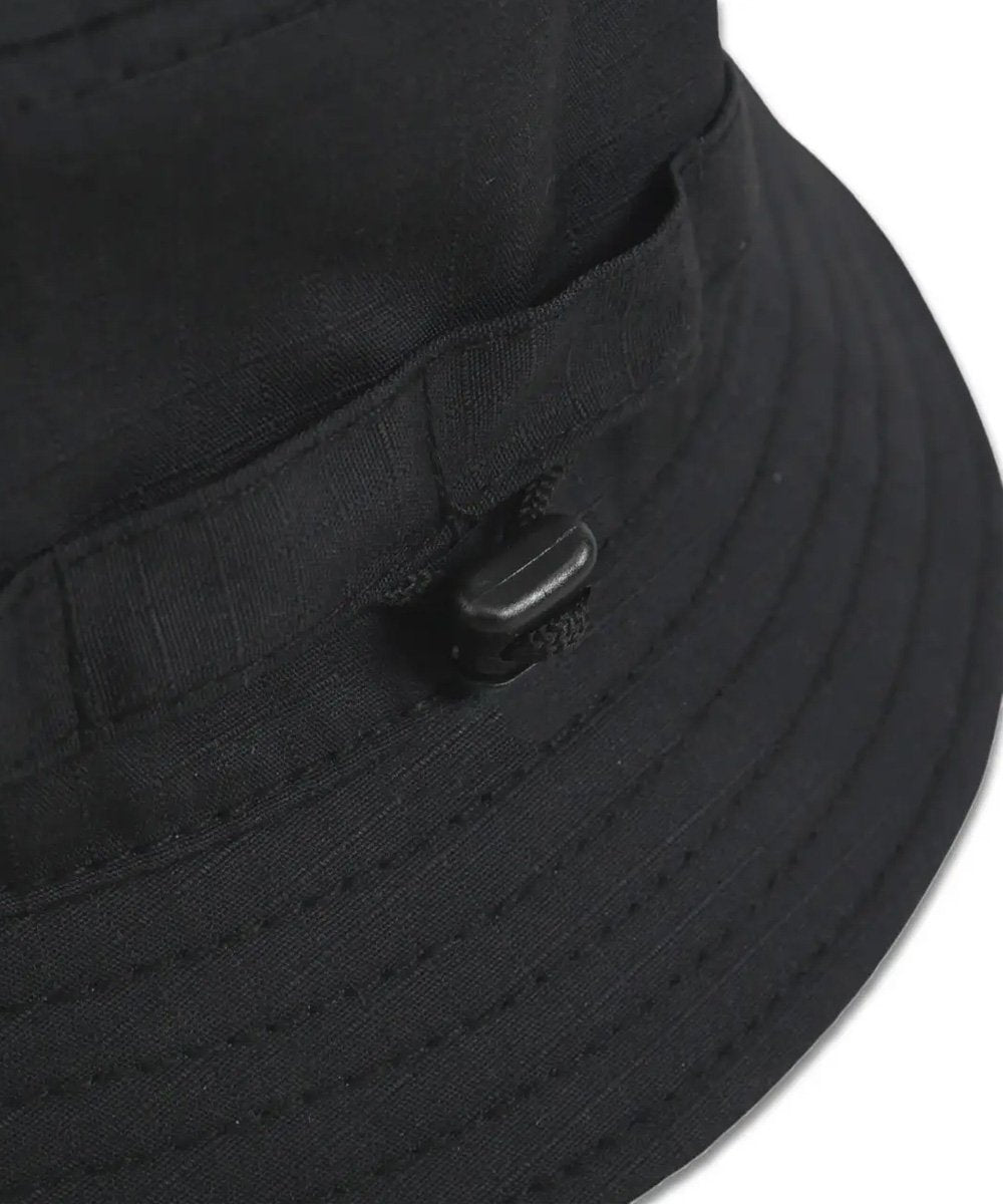 Tactical panama hat with MOLLE loops and adjustable cord lock for secure fit