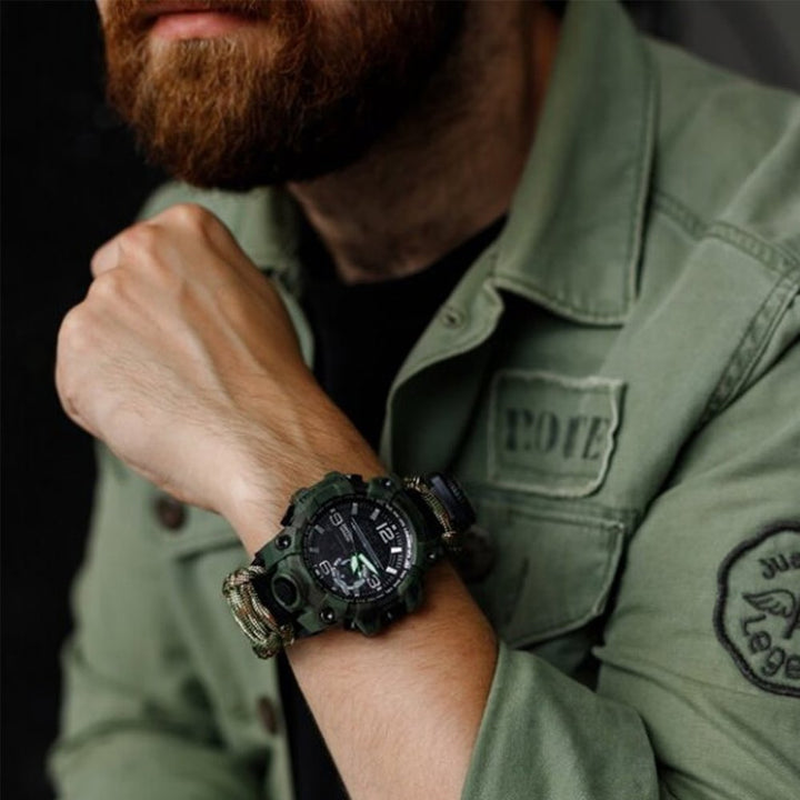 Wristwatch with Compass on a Man&