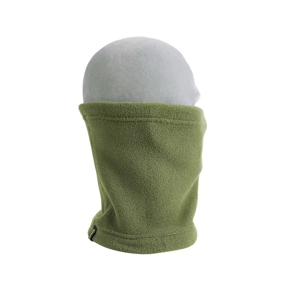 Olive Fleece Tube Scarf Around Neck