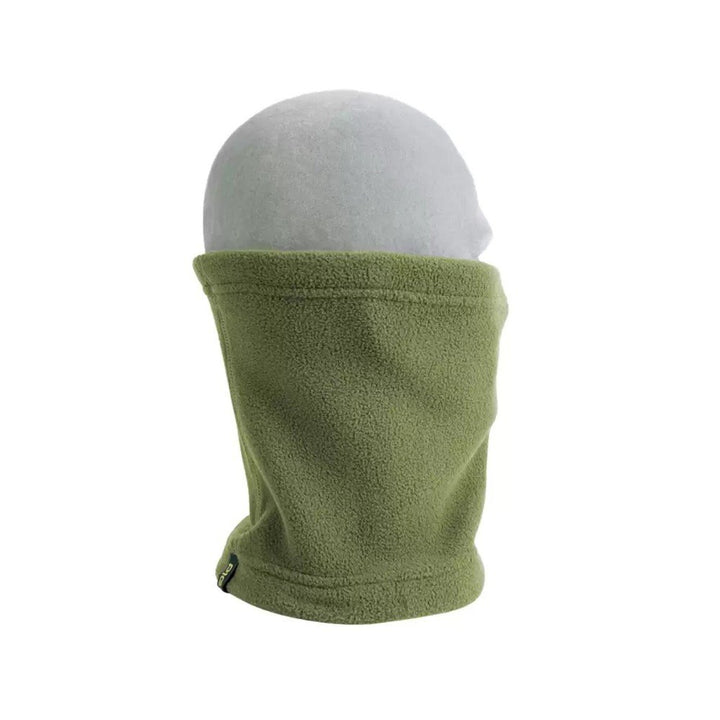 Olive Fleece Tube Scarf Around Neck