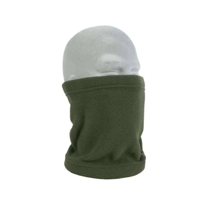Olive Fleece Winter Tube Scarf Front View