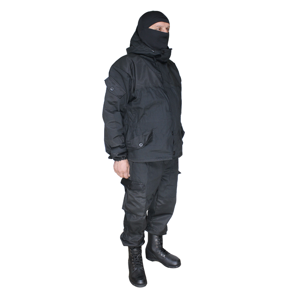 Gorka 3 suit Black military uniform - Gorka suit, Airsoft hooded uniform, Tactical suit, Ukrainian army surplus