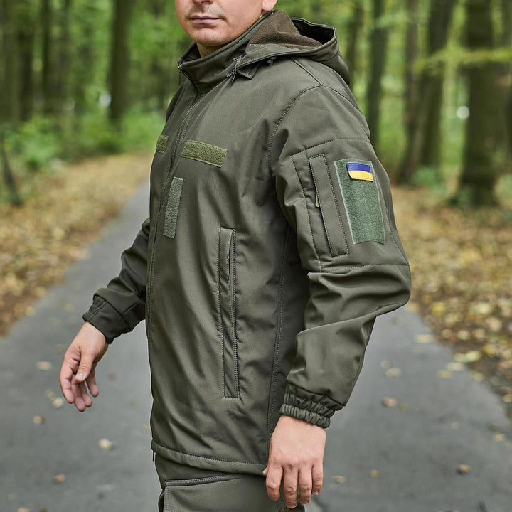 Ukrainian Army Olive SoftShell Military Jacket - Waterproof Men&