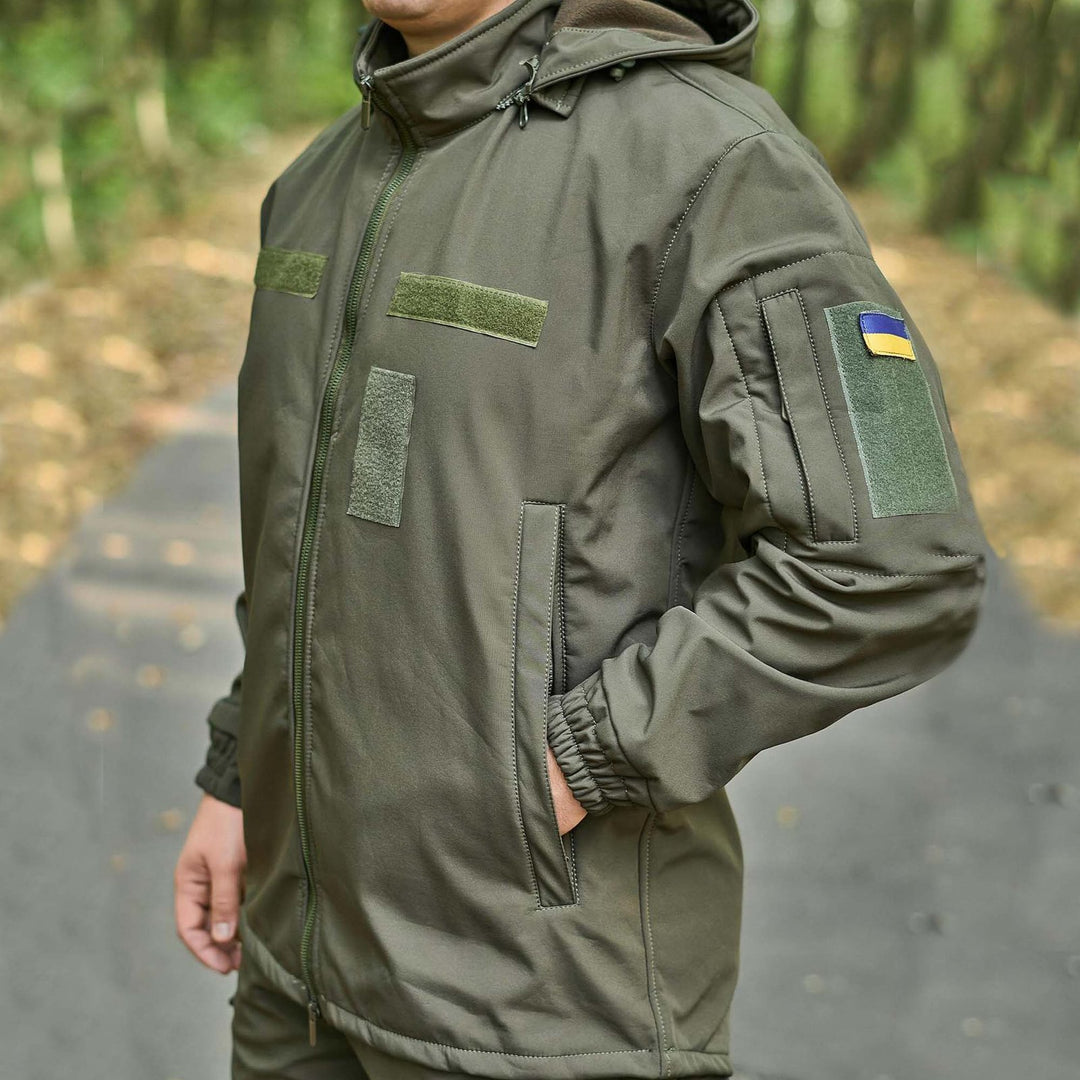 Olive Softshell Military Jacket – Tactical Field Jacket for Men