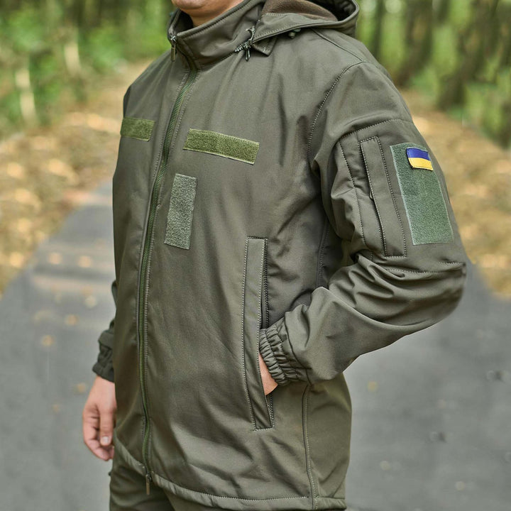 Olive Softshell Military Jacket – Tactical Field Jacket for Men