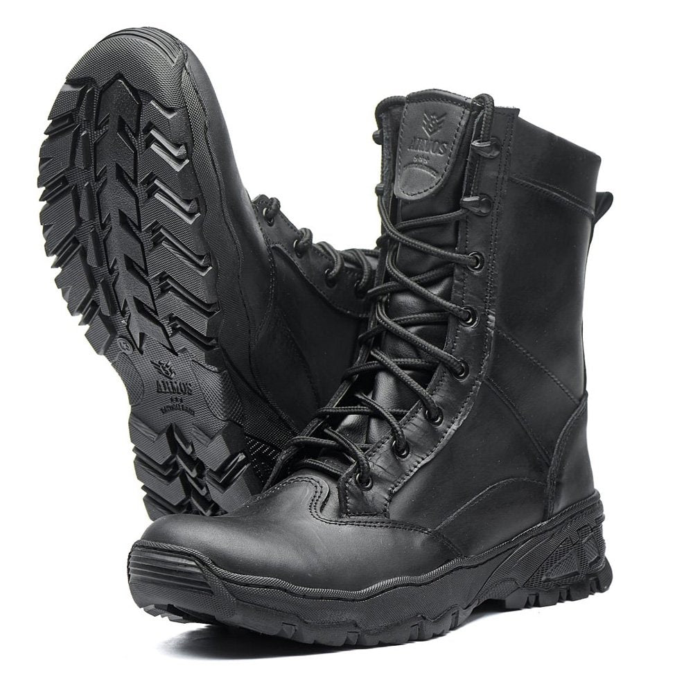 Black Ukrainian Army Nubuck Leather Tactical Boots