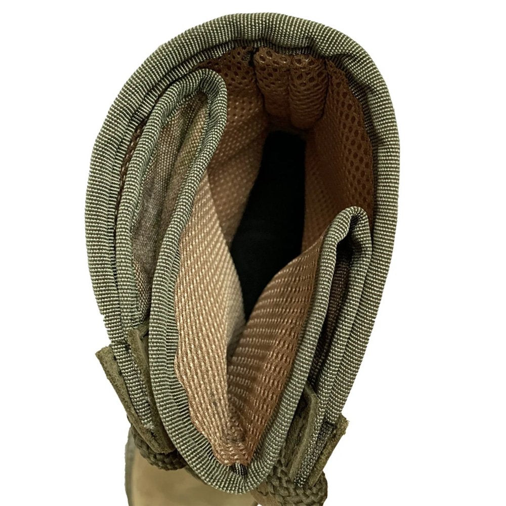 Interior mesh lining of mens combat ankle boot for breathability