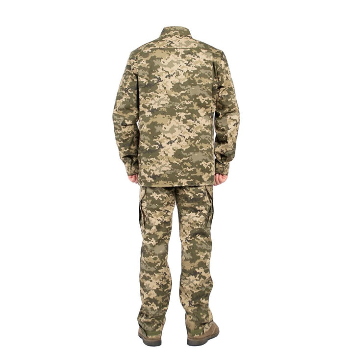 Back view of the Ukrainian army pixel camouflage suit.