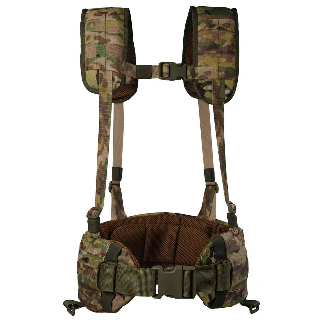 Multicam tactical vest harness front view