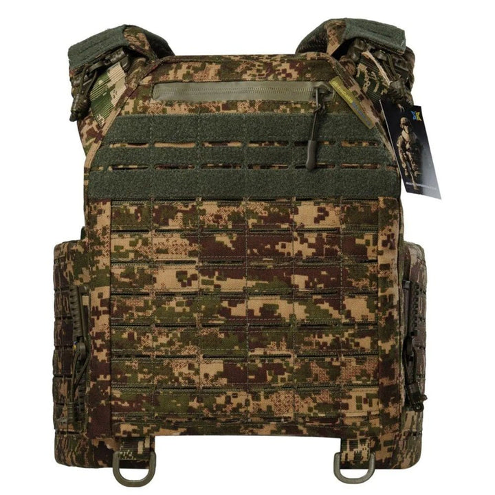 Predator camo tactical plate carrier with full MOLLE panel and reinforced military vest