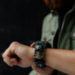 Front View of a Tactical Wristwatch with Digital Features
