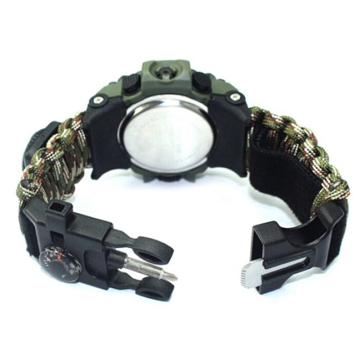 Army Wristwatch with Camouflage Design and Multi-Tools