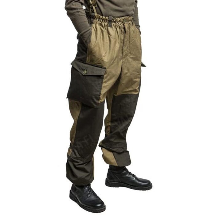 Gorka 4 uniform trousers with distinctive cargo pockets for army gear storage.