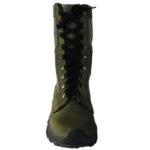 Olive military boots front lace-up view