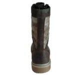 Back angle of moss camo tactical boots showing supportive structure.