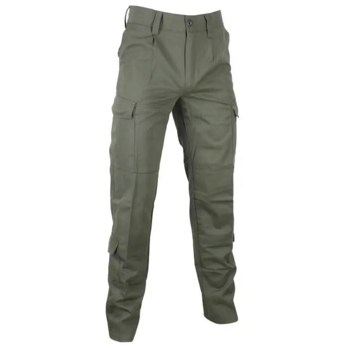 Front view of National Guards of Ukraine olive tactical trousers.