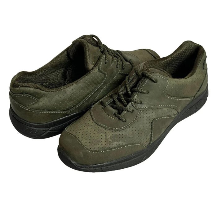 A pair of olive tactical summer sneakers
