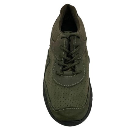 Top-down perspective of olive tactical sneakers displaying the design and structure.