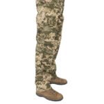 Close-up of the tactical trousers in digital pixel camouflage