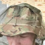 Top view of Ukrainian Army Multicam Panama Hat with mosquito net.