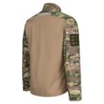 Back view of a multicam UBACS shirt showing the torso and camouflaged sleeves.